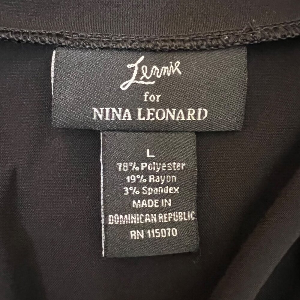 Lennie For Nina Leonard Black 3/4 Sleeve Ruched Arm Bolero Shrug Size Large - Picture 6 of 6